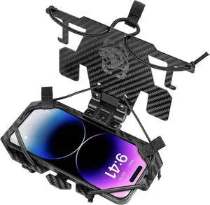 OneTigris MOLLE Phone Holder Version 2.0, Plate Carrier Accessories Tactical Vest Phone Holder Phone Chest Mount for Cellphone Screen Size 4.7"-6.8"