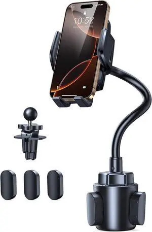 TECKNET Universal Car Cup Phone Holder  Adjustable Cradle Car Mount with Air Vent Phone Mount & Extra Grip Pads for iPhone, Samsung, All Smartphone