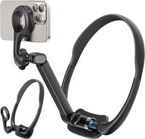 Neck Phone Holder for POV/Vlog Selfie, Magnetic Phone Chest Mount Hands-Free Fit Magsafe Magnetic Neck Mount for Phones with a Long and Short Rod for iPhone 15 14 13 12 Series & Android