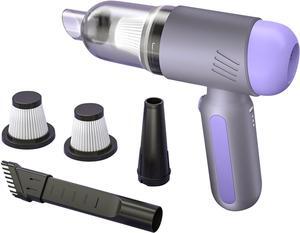 Handheld Vacuum Cordless,Car Vacuum Portable Cordless,Strong Suction Portable Hand Vacuum Cordless Rechargeable with LED Light, Car Hand Vacuum for Home/Car/Pet Hair/Travel Cleaning (Gray)