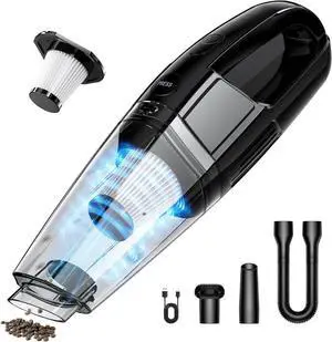 Handheld Vacuum Cordless 7000Pa Suction | Car Vacuum Portable with 650mL Dustbin | 1.43lbs Ultra-Light | 25-Min Runtim | Rechargeable