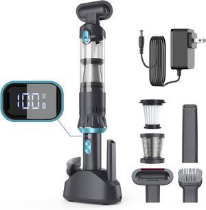 Handheld vacuum cleaner, Car vacuum, Brushless motor, powerful suction of 18KPA, Equipped with a power display, Multiple layers of filtration, with a charging dock, Car interior/sofa/tabletop cleaning