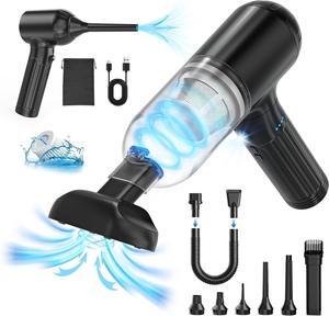 Handheld Vacuum Cordless Car Vacuum Cleaner High Power 150W 17000Pa 4-in-1 Mini Vacuum Cleaner and Air Duster 180° Rotable Handle with Led Light Portable Vacuum for Car, Home, Office, Black