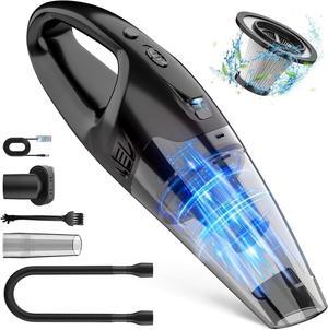 Handheld Vacuum Cordless Rechargeable, Car Vacuum Cleaner with LED, USB Charge, 1.65LBs Hand Vacuum Cordless, for Car/Home/Pet