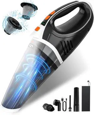 Handheld Vacuum Cordless 15000Pa, Car Vacuum Portable Cordless High Power, Hand Vacuums with 2 Speeds and LED Light, Mini Vacuum Cleaner with Washable HEPA Filter for Car, Office and Pet