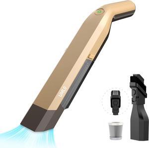 Handheld Vacuum Cordless,Rechargeable Car Vacuum Cleaner with High Suction,Powerful Hand Vacuum with 2200mAh Battery,35 Mins Runtime,Lanyard Storage for Car Home Office Dorm Quick Cleanups,H7 (Gold)