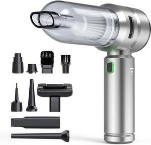 Car Vacuum,3 Suction Modes,Portable Mini Cordless Cleaner with 21000pa Suction Power,Type-C Charge,Handheld Vacuum for Home,Car, Office Desk, Keyboards(Mysterious Silver)