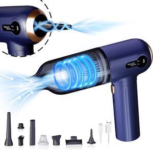 Handheld Vacuum Cordless, 15KPA Strong Suction Hand Held Car Vacuum Cleaner with 7 Nozzles & Washable Filter, Portable Mini Car Vacuums with LED Light & Digital Display for Home Pet Office