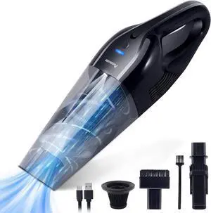 Portable Handheld Vacuum Cordless  10,000Pa Suction Power, Lightweight 1.8 lbs, Washable HEPA Filter, LED Light, Quiet, 800ml Dustbin, Perfect for Home