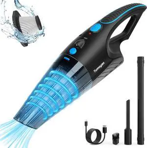 Handheld Vacuum Cordless, 21000Pa Strong Suction with LED Light,1.85lbs Portable Small Car Vac, Cordless Handheld Vacuum Cleaner for Car, Office, Pet Hair