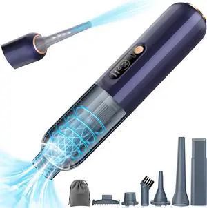 Cordless Handheld Vacuum Cleaner, 12000Pa Portable Car Vacuum with 3 Gear Speed Display, 4 in 1 Small Vacuum/Air Duster/Mini Blower/Hand Pump, Cordless Vacuum Cleaner for Car Keyboard Desk Home