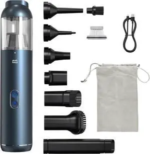 Mini Car Vacuum, 15000PA Strong Suction Cordless with LED Light, 2H Quick QC 3.0 Fast Charging Up to 30 Mins Runtime, Portable Small Vacuum for Car, Home, Office, Corners