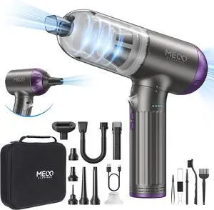 MECO ELEVERDE Car Vacuum Cleaner, 18KPa Powerful Handheld Vacuum Cordless, Mini Vacuum Cleaner with Brushless Motor,4 in 1 Compressed Air Duster & Portable Vacuum for Car Home Office Pet, Purple