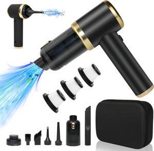 Handheld Car Vacuum Cleaner with Bag, 10000Pa Portable Cordless Vacuum Cleaner and Air Duster, 120W Type-C Fast Rechargeable High Power Wet and Dry Cleaners for Home for Home, Car, Pet Hair