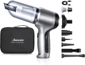 BENJEN Portable Vacuum for car, Cordless 4 in 1 Handheld Vacuum Cleaner & Air Duster, 15000pa Car Vacuum Cleaner High Power for car, Office and Home Cleaning