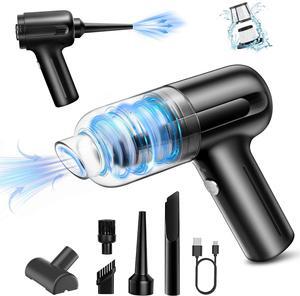 Mini Car Vacuum Cleaner, Handheld Cordless 2 in 1 Rechargeable Vacuum & Air Duster, Wireless With Powerful Suction for Home and Office