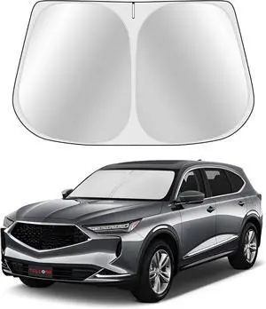 Custom Fit Windshield Sun Shade for Acura MDX 2021-2025 - Full Coverage, 210T Reflective Fabric, Double-Layer Design - Blocks 99% UV Rays, Keeps Car Cool, Easy to Install and Store