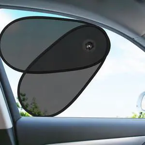 Adjustable Side Window Sunshades, 2 Pack 180 Rotatable Sun Shade Block Sun Glare & Heat for Driver, UV Blocker for Kids with Strong Suction Cup Fit Most Cars