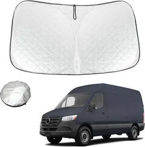 Thickest Foldable Windshield Sun Shade fit for Mercedes Benz Sprinter 2007-2025,Freightliner Cargo Crew Mercedes Sprinter Van Front Window Sunshade Sun Visor Cover Blocks UV Rays Keep Your Car Cooler