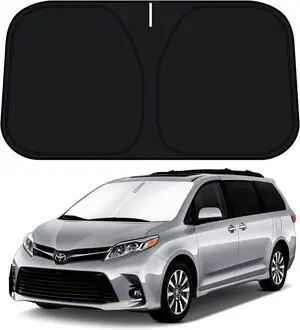 D-Lumina Windshield Sun Shade for 2011-2020 Toyo-ta Sienna Accessories, Front Window Sunshade Sun Visor Protector Block Heat UV Rays, Foldable 2 Layers 210T Material