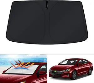 KUST Custom Fit Windshield Sun Shade for Hyundai Elantra 2017-2020 Sunshade Foldable Sun Visor Protector Blocks UV Rays Keep Your Car Cooler