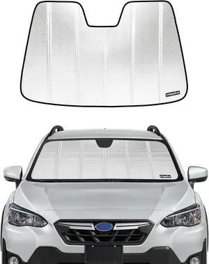 Windshield Sun Shade for Subaru Crosstrek 2018-2023, Impreza 2017-2021 Without Eyesight Driver Assist. Reflective Aluminum Film Front Window Sunshade - BLAZBLOCK