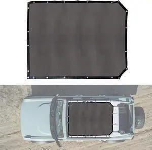 BESTAOO Sunshade for Ford Bronco Accessories 2021 2022 2023 2024 2025 4 Door, Front & Rear Full Length Mesh Sun Shade Bimini Top Cover for Bronco 4 Door - Blocks UV, Wind, Noise (Standard)