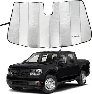 D-Lumina Front Windshield Sun Shade - Compatible with Ford Maverick (Hybrid, XL, XLT, Lariat) 2022 2023 2024 2025 - Foldable/Roll Up Car Window Heat Shield, Sunshade Protector
