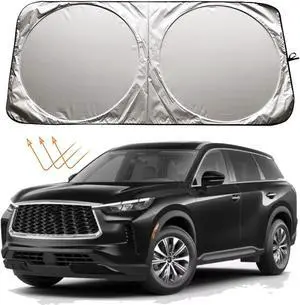 XHRING Car Windshield Sun Shade Sunshade for Infiniti QX60 2014-2025 QX80 2014-2020 2021 2022 2023 2025 Accessories, Car Front Window Sun Visor Shield Foldable Sun Protection