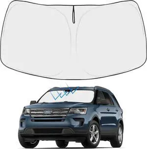 Proadsy Windshield Sun Shade for Ford Explorer SUV 2011-2019 4-Layer Foldable Front Sunshade Protector Sun Visor Blocks UV Rays Keep Car Cooler