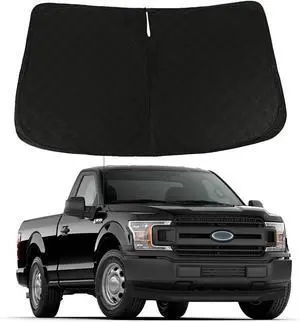D-Lumina Windshield Sun Shade - Compatible with Ford F150 F-150 2015 2016 2017 2018 2019 2020 - Upgraded 3 Layers 240T Material, Foldable Front Window Sun Shield Protector