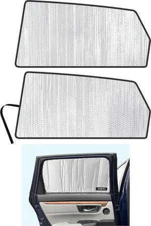 Side Window Rear Seat 2nd Row Sunshade Custom Fit for 2017 2018 2019 2020 2021 2022 Honda CR-V CRV SUV, LX, EX, EX-L, EX-L Navi, Touring, UV Reflector Protection Accessories (Set of 2) -Made in USA