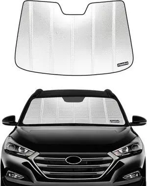 Windshield Sun Shade for Hyundai Tucson 2016-2018. Reflective Aluminum Film Front Window Sunshade - BLAZBLOCK