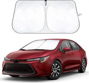 EcoNour Windshield Sunshade Compatible for Toyota Corolla 2019-2025 Car-240T Polyester Material Car Sun Visor-Reflector Blocks UV Rays-Foldable Sunshade Interior Protection-Toyota Corolla Accessories