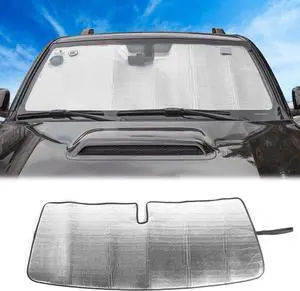 JWWY for 4Runner Windshield Sunshade Window Sun Shade Sun Visor Shade Panel Fit for2017-2025+Toyota 4runner Accessories Foldable Sun Shield Upgrade Reflective Polyester Cover Block Heat UV Rays Silver
