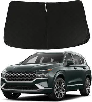 D-Lumina Windshield Sun Shade - Compatible with Hyundai Santa Fe 2019 2020 2021 2022 2023 - Upgraded 3 Layers 240T Material, Foldable Front Window Sun Protector, Heat Shield