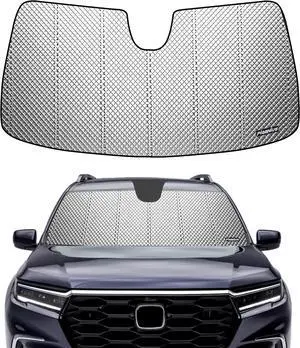 Windshield Sun Shade for Honda Pilot 2023-2025. Reflective Aluminum Film Front Window Sunshade - BLAZBLOCK