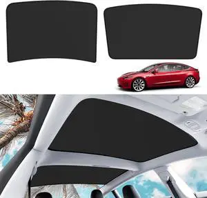 Roof Sunshades for Tesla Model 3 2023, Upgraded Sunroof Shade Sunshade Roof Sun Shade for Tesla Model 3 Accessories 2021-2023 (Ice Black)