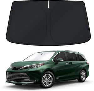 Bestview Windshield Sun Shade for 2021-2025 Toyota Sienna Accessories,Custom Fit Front Window Sunshade Sun Visor Protector Block UV Rays Heat, Foldable 3 Layers 210T Material, Keep Your Car Cooler