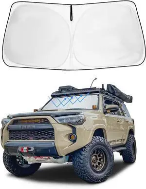 Windshield Sun Shade for Toyota 4Runners, Front Window Sunshade Fit 2025-2010 Toyota 4Runner 4-Runner SUV SR5, Foldable Car Sun Shade Visor Windshield, UV and Heat Shield, Keep Car Cool