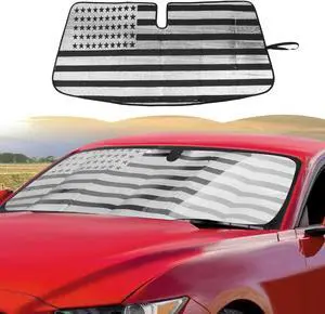 RT-TCZ Windshield Sunshade Sun Shade Heat Shield Window Sun Visor Mat for Ford Mustang 2015-2024,US Flag