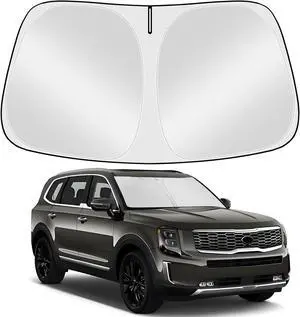 Front Windshield Sun Shade Custom Fit for 2020-2025 Kia Telluride, Block UV Rays Foldable Sunshade Sun Visor Accessories