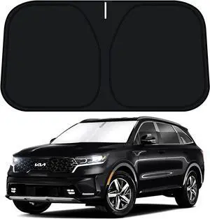 D-Lumina Windshield Sun Shade for 2021-2024 2025 Kia Sorento Accessories, Front Window Sunshade Sun Visor Protector Block UV Rays Heat, Foldable 2 Layers 210T Material
