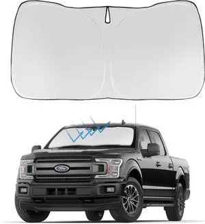 Proadsy 2025 Upgrade Front Windshield Sunshade Foldable Sun Shade Protector Custom Fit 2015-2020 Ford F-150 F150 Lariat, King Ranch, Platinum, XL XLT Limited Raptor Accessories
