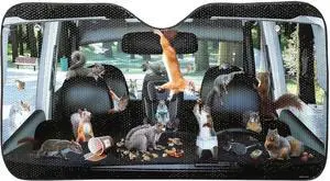 Mcphee Archie Accoutrements Auto Sunshade, Car Full of Squirrels,One Size