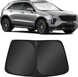 Custom Fit Windshield Sun Shade for Cadillac XT5 2017-2023, Foldable, Easy to Install & Store, Full Coverage, 210T Reflective Fabric, Blocks 99% of UV Rays
