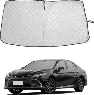 SENSHINE Windshield Sun Shade for 2024 2023-2018 Camry LE XLE Hybrid SE XSE Sedan Accessories Upgrade Foldable Sunshade Custom Fit Sun Shield Blocker Offers Ultimate Protection for Car Interior Cool