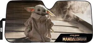 Plasticolor 003960W01 Star Wars Baby Yoda Accordion Sunshade for Car Truck SUV The Child Arrived, Silver