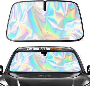 Custom-Fit for Nissan Windshield Sun Shade, Car Sunshade Cover UV Block Car Front Window with Foldable Sun Shade Cover Cool Protection Visor, Designed for Nissa-n Accessories (for Nissan Armada)
