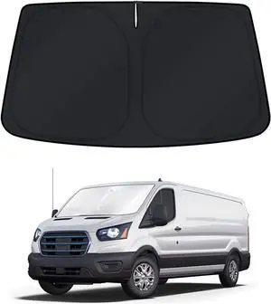 KUST Windshield Sun Shade for Ford E-Transit 2022 2023 2024 2025 Window Shade Sun Visor Cover Foldable Blocks UV Rays Keep Your Car Cooler